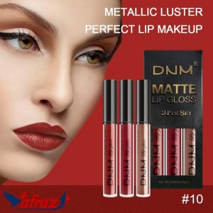 Popular DNM Velvet Matte Lipstick, 3 Sets Liquid Lipstick Color Lip Gloss Makeup Long Lasting Moisturizing Non-Sticky Lip Gloss