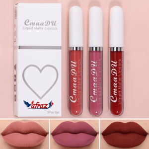 CmaaDu 3 Pcs/set liquid matte non-stick cup waterproof lipstick set